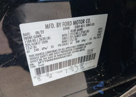 2022 Ford Maverick Xl from USA, damaged, VIN 3FTTW8E90NRA81851